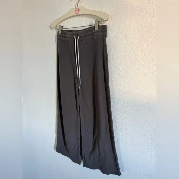 MATE The Label Organic Cotton Thermal Wide Leg Pants Charcoal Size XS - Picture 7 of 13